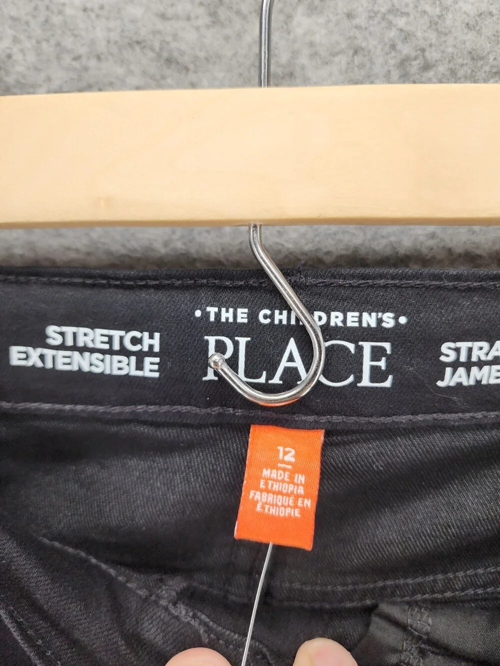 The Childrens Place Jeans Boys 12 Straight Black Denim